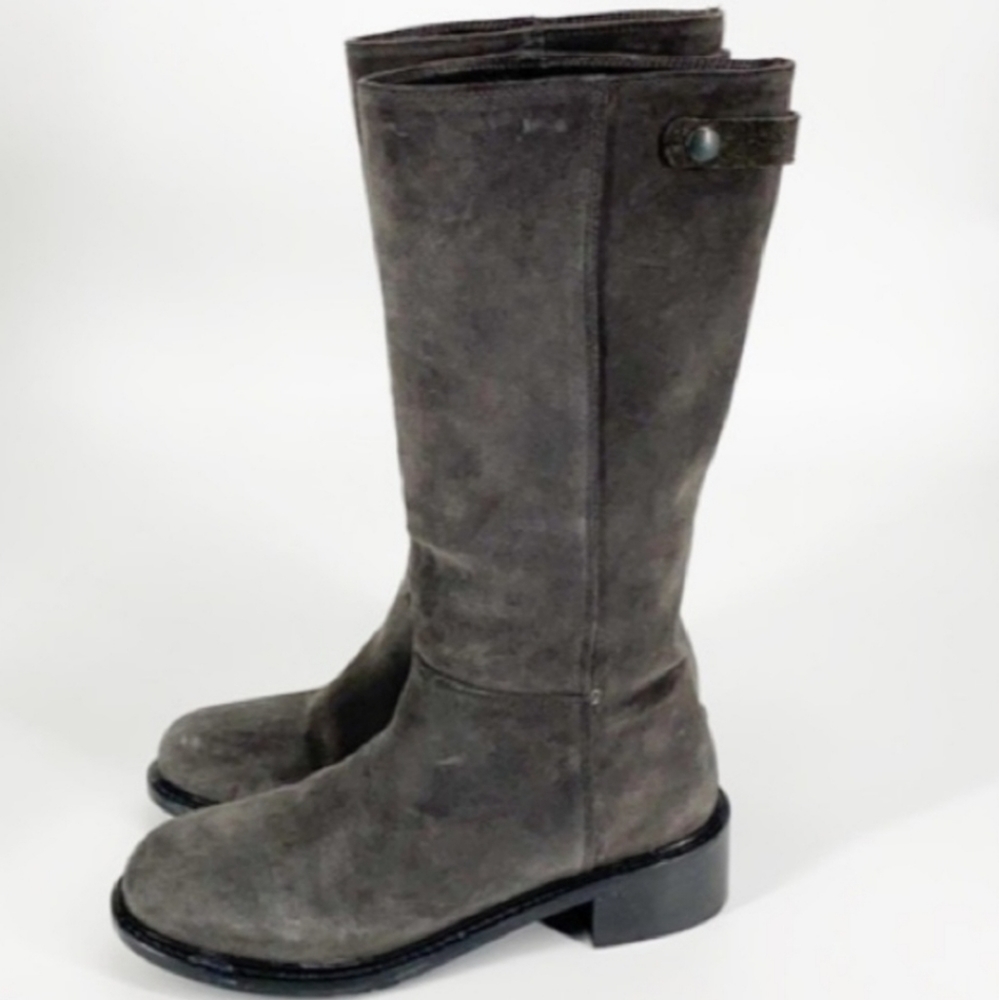 VINCE. Suede flat knee high boots